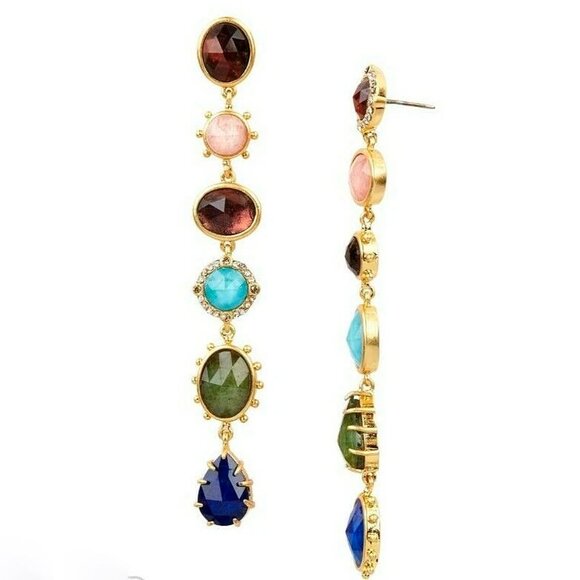 Kate Spade Perfectly Imperfect Semi-Precious Stone Linear Stud Earrings - Picture 8 of 12